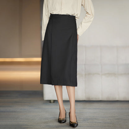 A-line midi skirt for women with button detail on the side Chic und Stil