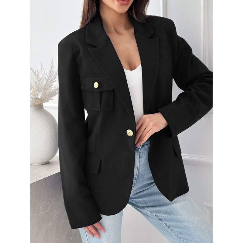 Blazer cintré classique à double bouton pour femmes avec détail de poches Chic und Stil