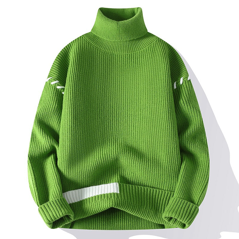 Pull-over à col roulé épais pour femmes avec détails décoratifs aux manches Chic und Stil