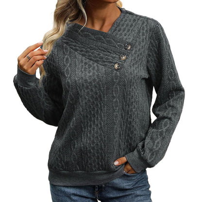 Pull en tricot pour femmes avec un décolleté en V raffiné et des boutons décoratifs Chic und Stil