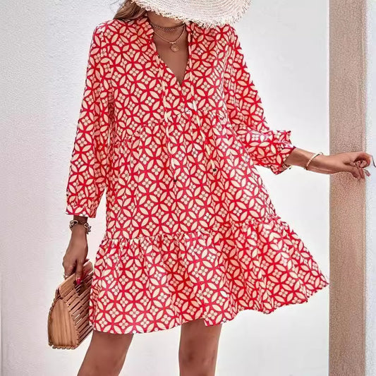 Robe d'été pour femmes style boho avec coupe fluide et détails volants Chic und Stil