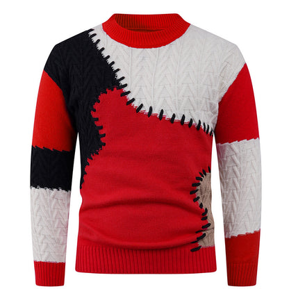 Pull mode pour homme avec un design patchwork unique Chic und Stil