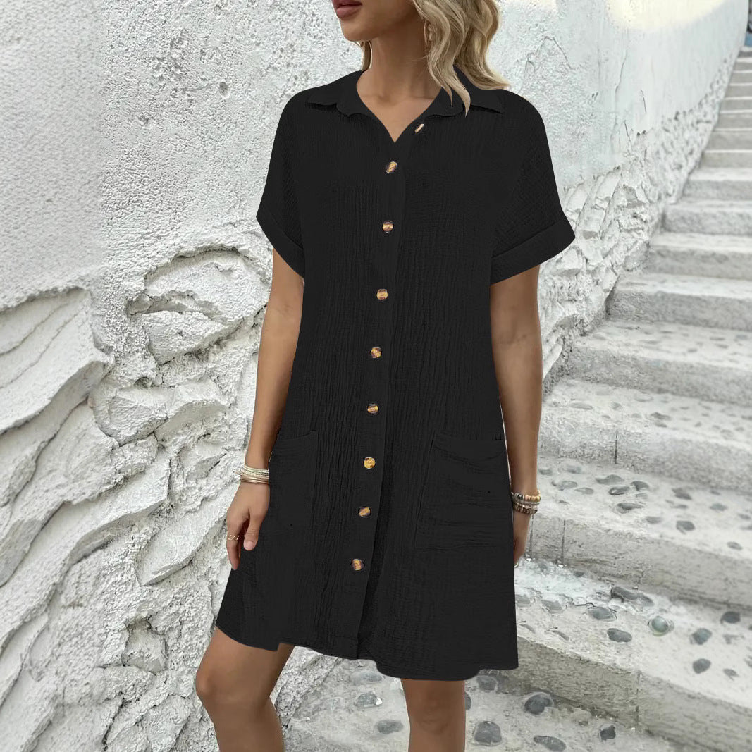 Dames robe chemisier à manches courtes Chic und Stil