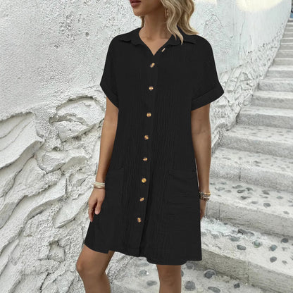 Dames robe chemisier à manches courtes Chic und Stil