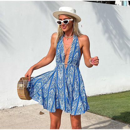 Robe mini évasée à col halter pour femmes Chic und Stil