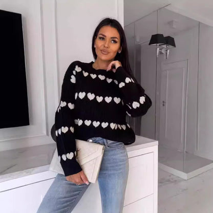 Pull confortable pour femmes avec motif en forme de cœur Chic und Stil