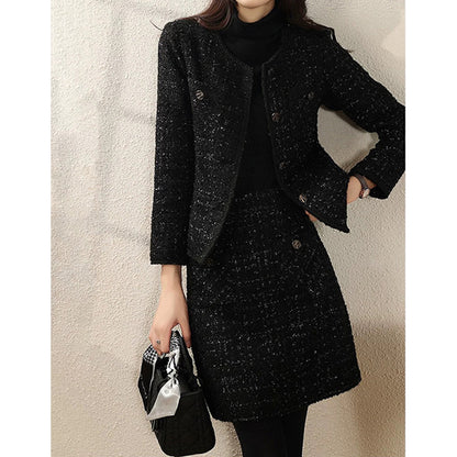 Ensemble de robe blazer texturé ajusté pour femme Chic und Stil