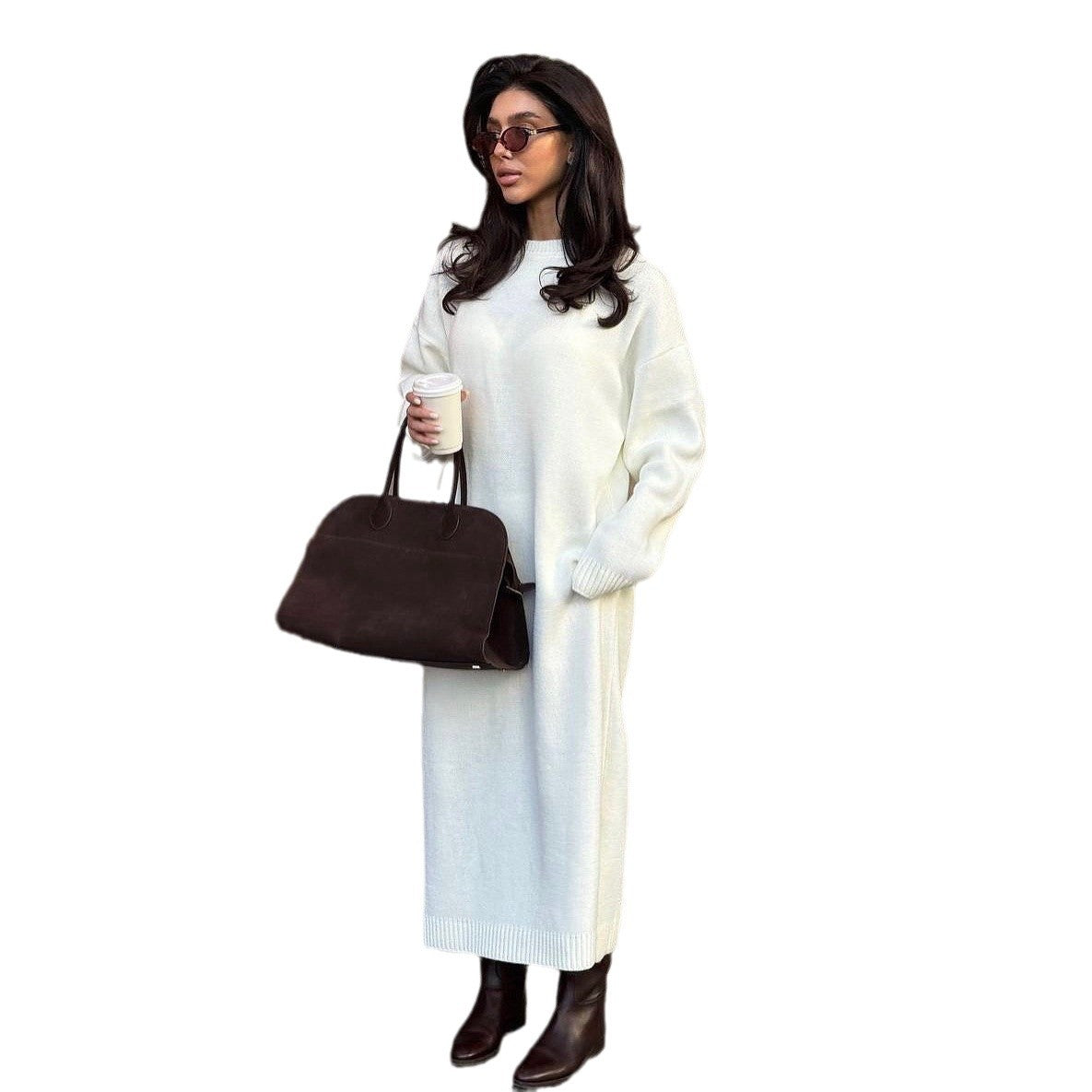 Robe en tricot pour dames avec taille élégante Chic und Stil