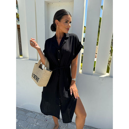 Robe à boutons décontractée pour femmes avec taille ajustable Chic und Stil