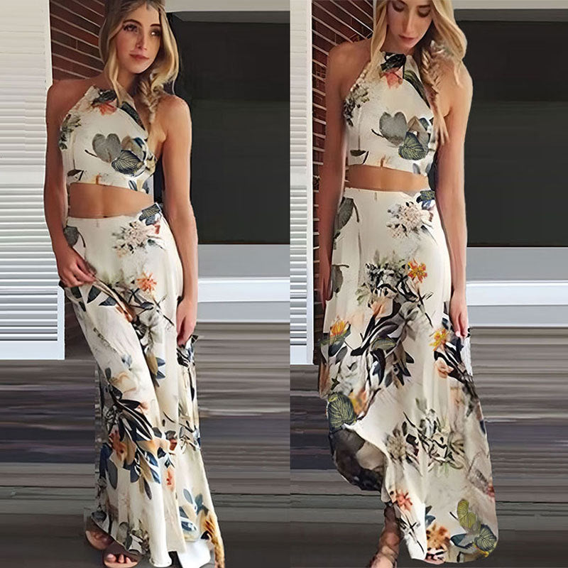 Dames Floral Deux-Pièces Set Chic und Stil