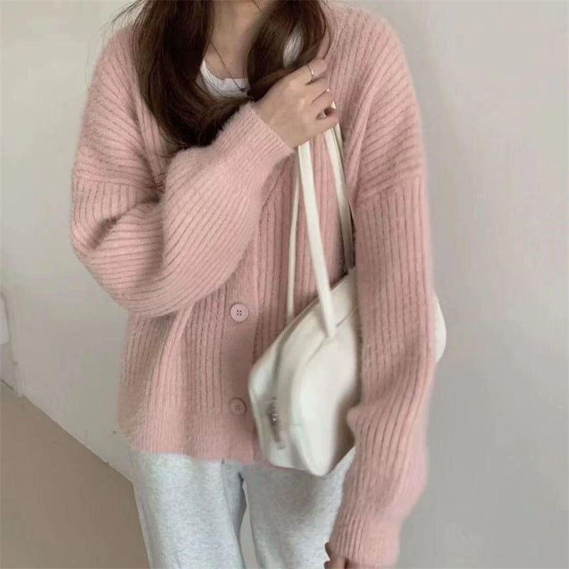 Dames cardigan douillet avec des détails de boutons modernes et une coupe oversized Chic und Stil