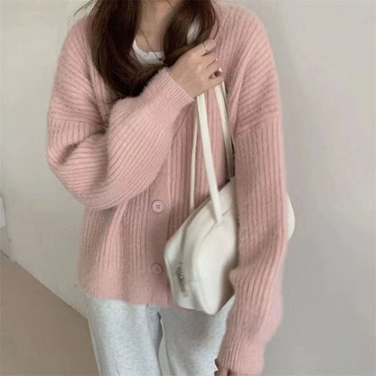 Dames cardigan douillet avec des détails de boutons modernes et une coupe oversized Chic und Stil