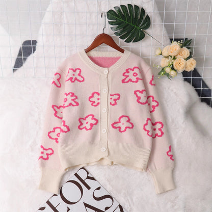 Dames cardigan avec motif floral et fermeture à boutons Chic und Stil