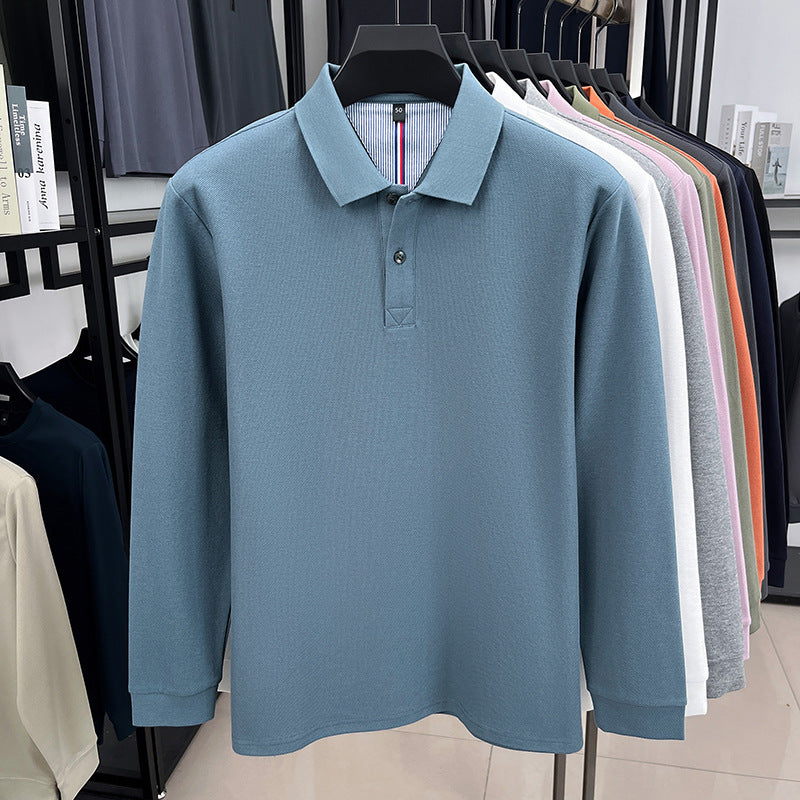 Men's Long Sleeve Polo with Structured Design and Breathable Properties Chic and Style