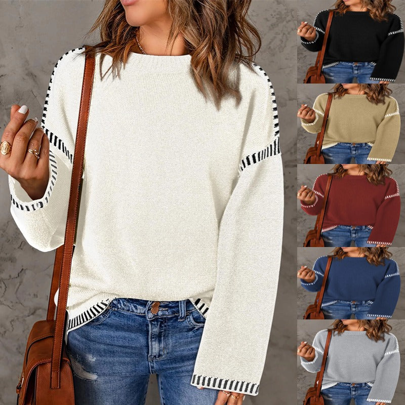 Pull décontracté pour dames avec accents rayés Chic und Stil