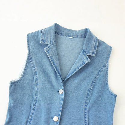 Robe en jean pour femmes au style élégant de chemisier avec fermeture à boutons Chic und Stil