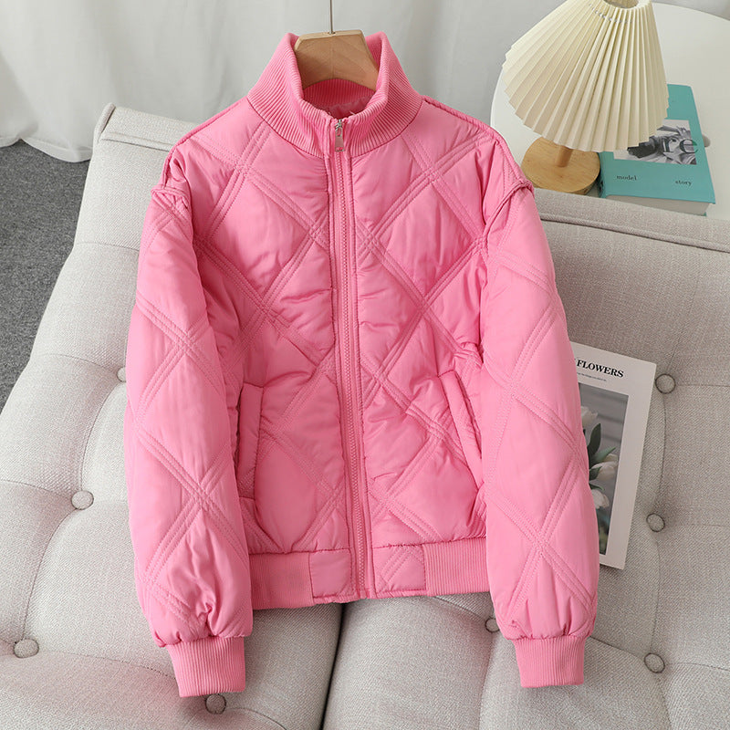 Ladies quilted transition jacket with high collar and elastic cuffs Chic and Style