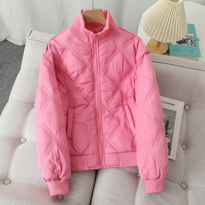 Ladies quilted transition jacket with high collar and elastic cuffs Chic and Style