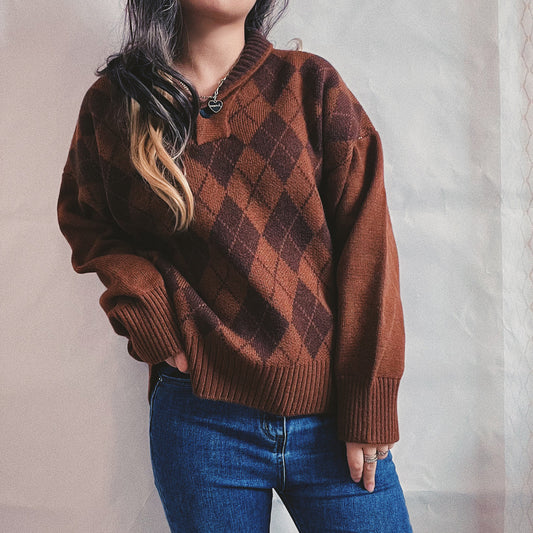 Pull en tricot pour femme avec un design en losanges classique et une coupe moderne Chic und Stil