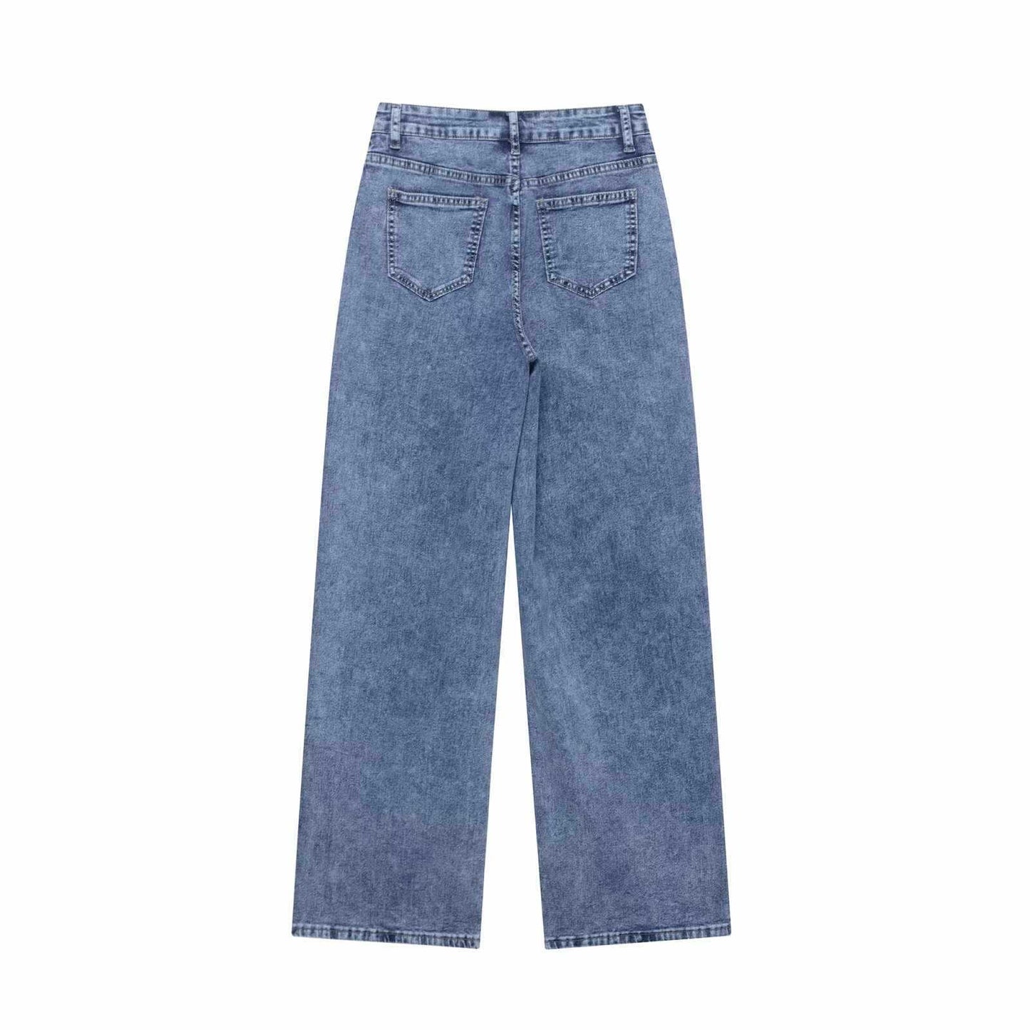 Dames décontractées jeans taille haute avec des détails de patch tendance Chic und Stil