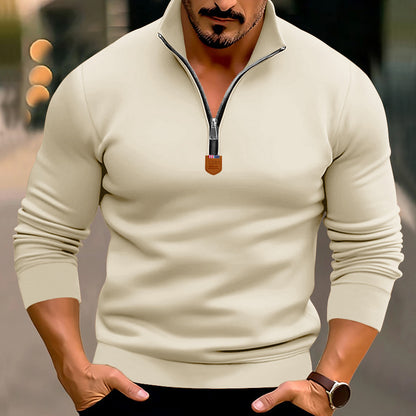 Pull sportif pour homme avec fermeture éclair et col montant Chic und Stil