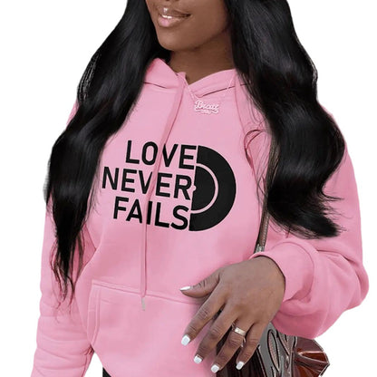 Dame Sweat à capuche avec impression motivante et design pratique de poche kangourou Chic und Stil