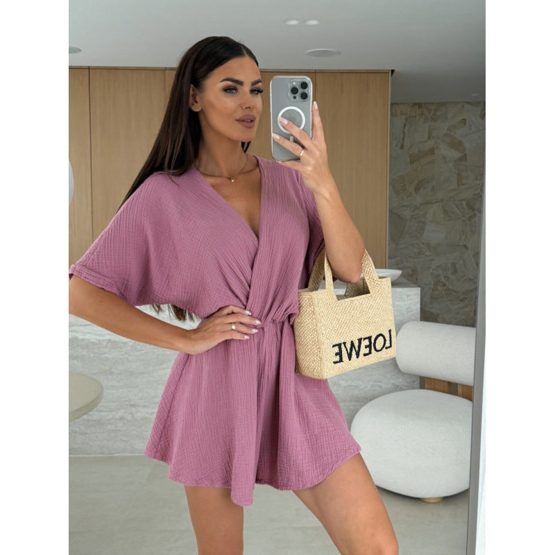 Dames Élégant Combinaison Enveloppante Chic und Stil