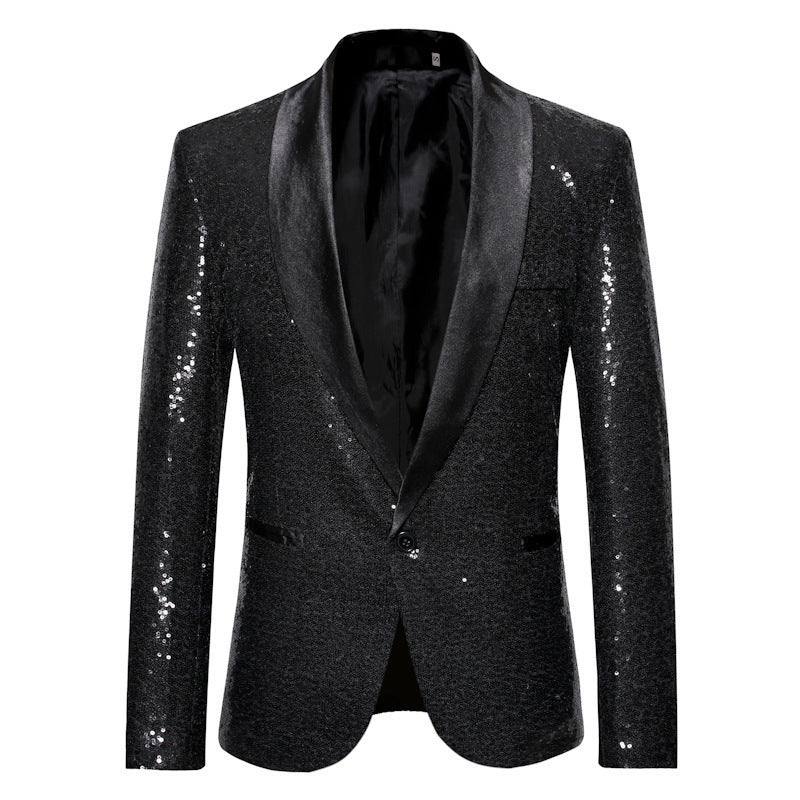 Dames Bl sparkling blazer avec revers noir Chic und Stil