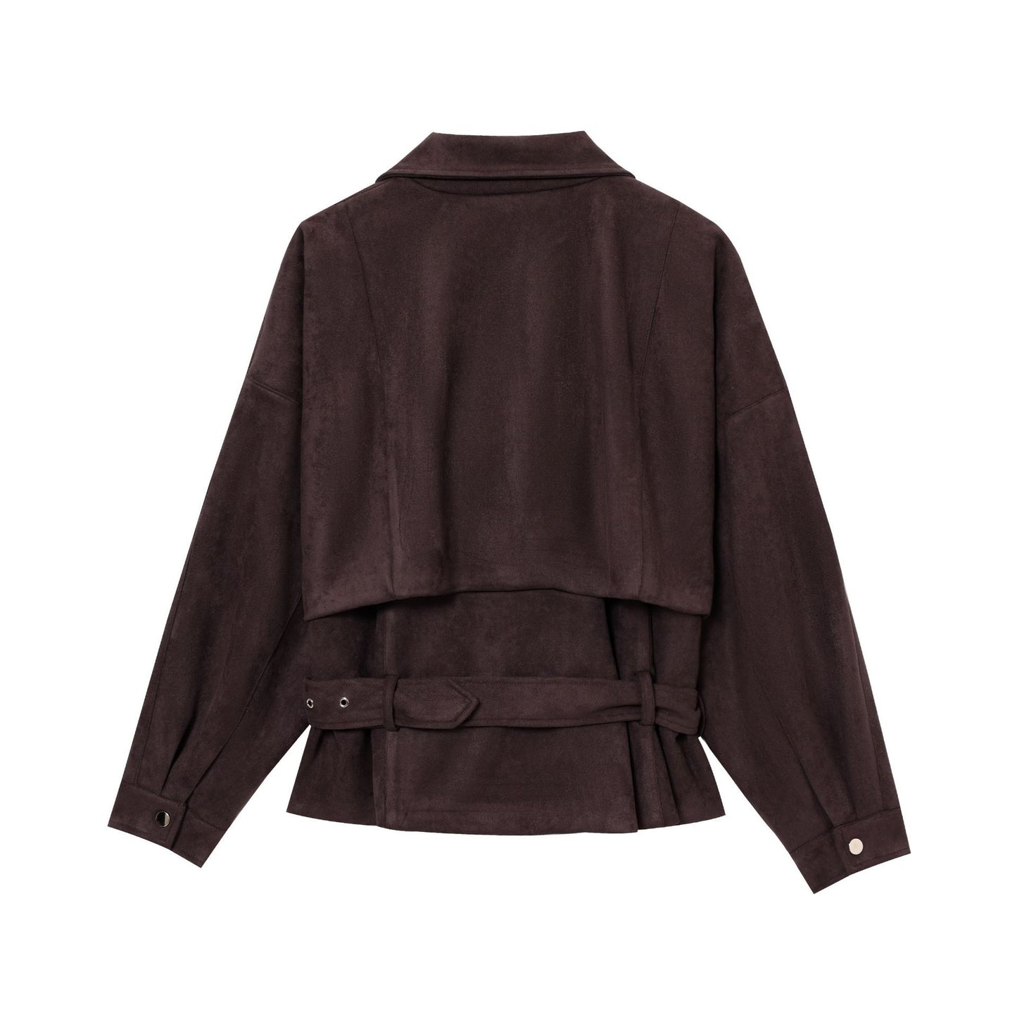 Dames Élégante Veste en Daim avec Boucles à la Mode et Poches Pratiques Chic und Stil