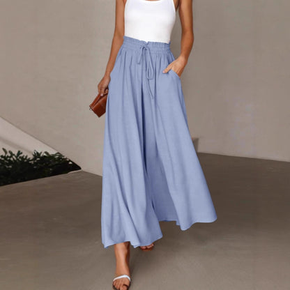 Wide-leg pants for women with elastic waistband and pockets Chic and Style