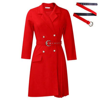 Robe blazer pour femmes avec ceinture cintrée et détails de boutons élégants Chic und Stil