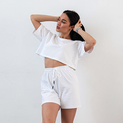 Chic and Style casual crop top and shorts set for women
