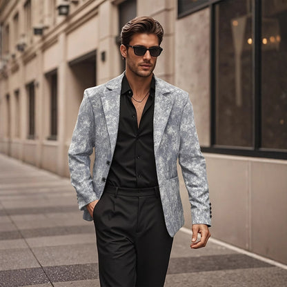 Blazer décontracté pour hommes structuré avec un design moderne et deux poches Chic und Stil