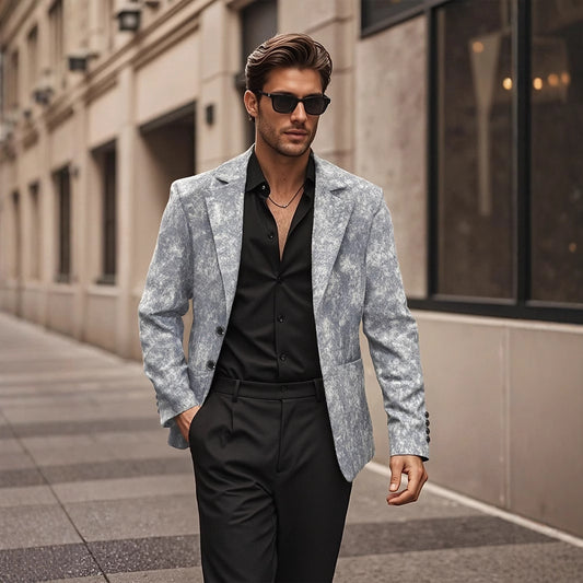 Blazer décontracté pour hommes structuré avec un design moderne et deux poches Chic und Stil