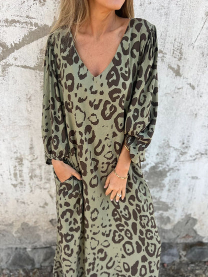 Robe maxi pour femmes avec décolleté V profond et coupe décontractée Chic und Stil