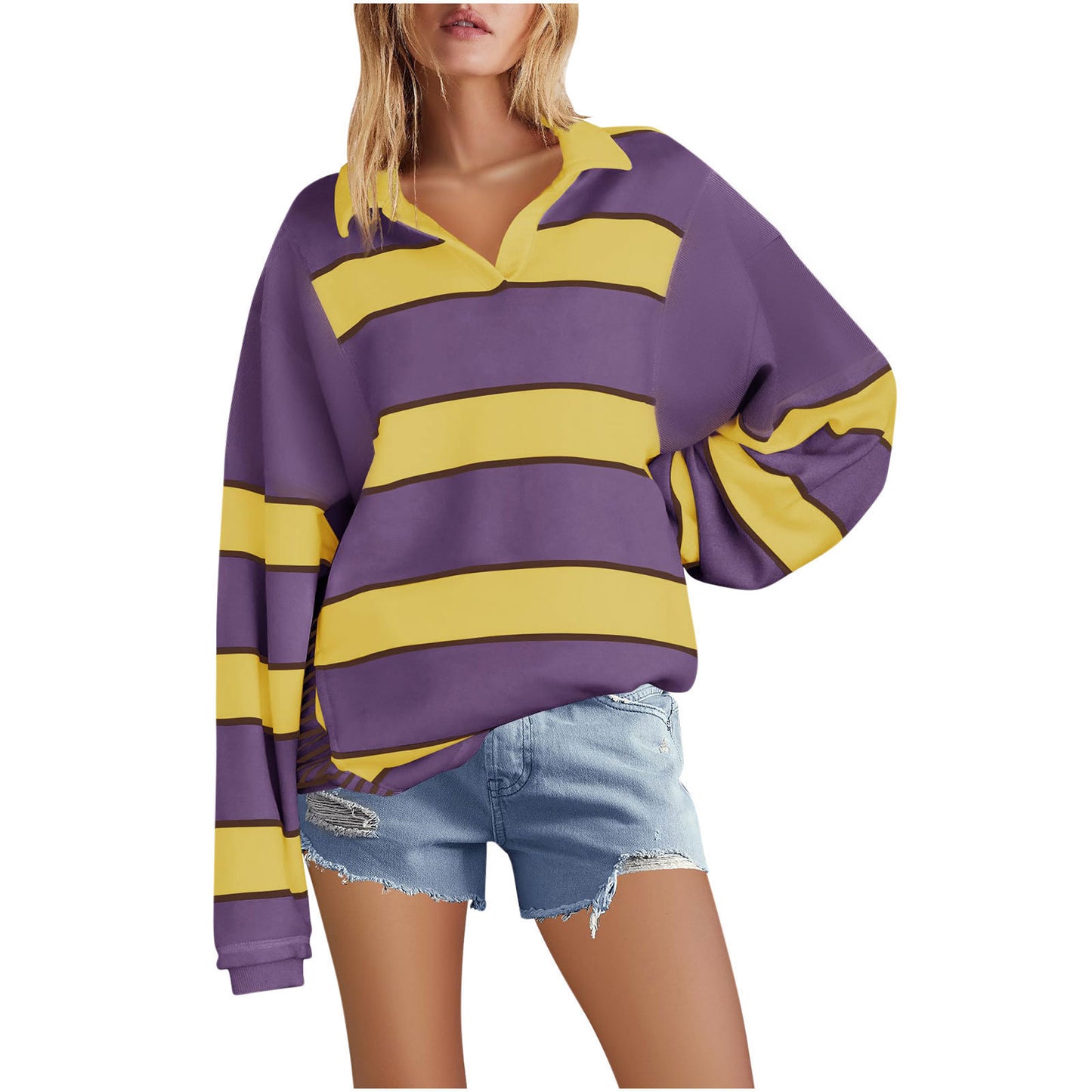 Pull ample dames avec design rayé et coupe lâche Chic und Stil