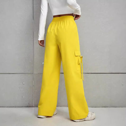 Pantalon cargo pour dames avec poches latérales et taille élastique Chic und Stil