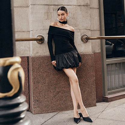 Robe mini décolletée pour femmes avec jupe bouffante Chic und Stil