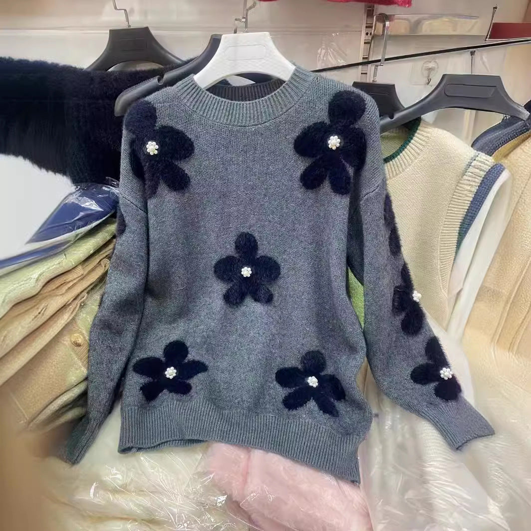 Pull en tricot douillet pour femme avec accents de perles Chic und Stil
