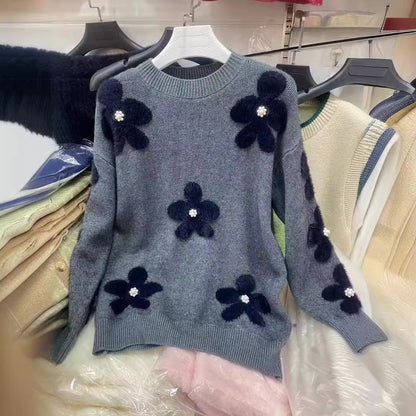 Pull en tricot douillet pour femme avec accents de perles Chic und Stil