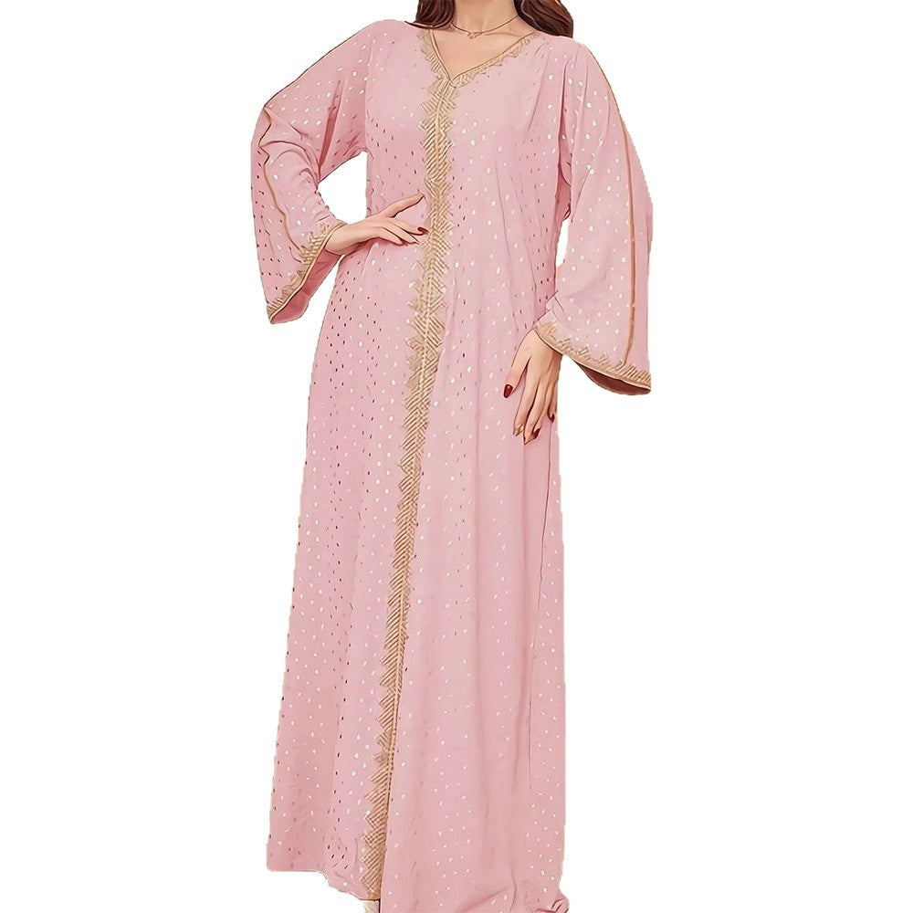 Robe kaftan pour femmes avec un élégant design de broderie et une coupe large Chic und Stil