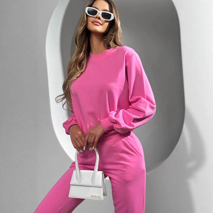 Dames Ensemble de sport décontracté confortable avec coupe décontractée et taille élastique Chic und Stil