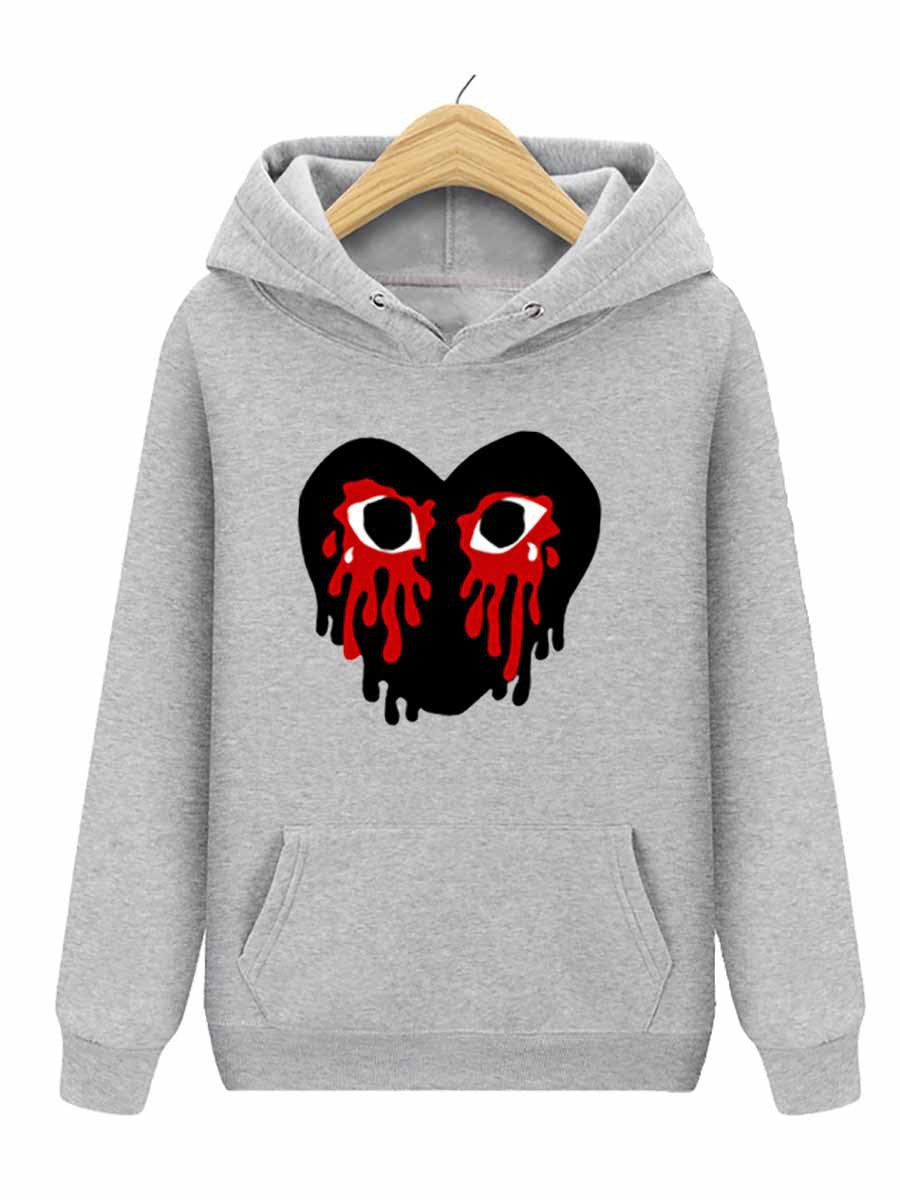 Pull à capuche sportif pour femmes avec motif cœur créatif Chic und Stil