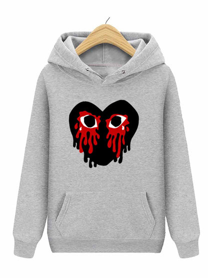 Pull à capuche sportif pour femmes avec motif cœur créatif Chic und Stil