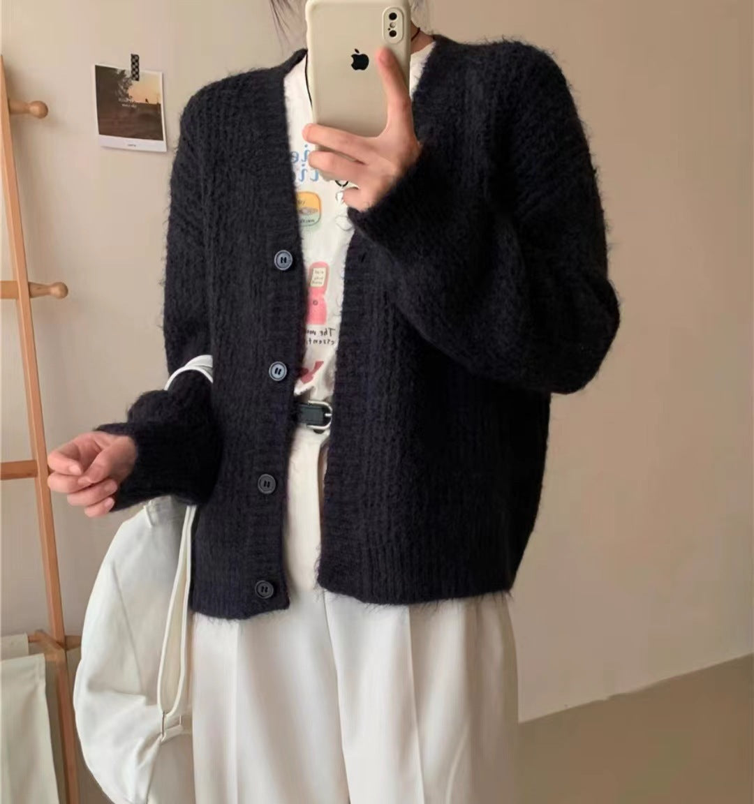 Dames cardigan douillet avec des détails de boutons modernes et une coupe oversized Chic und Stil