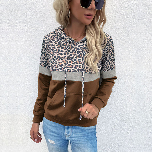 Pull à capuche pour femmes avec motif léopard tendance Chic und Stil