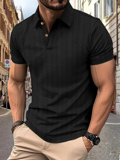 Polo-shirt pour hommes à manches courtes tendance avec design texturé Chic und Stil