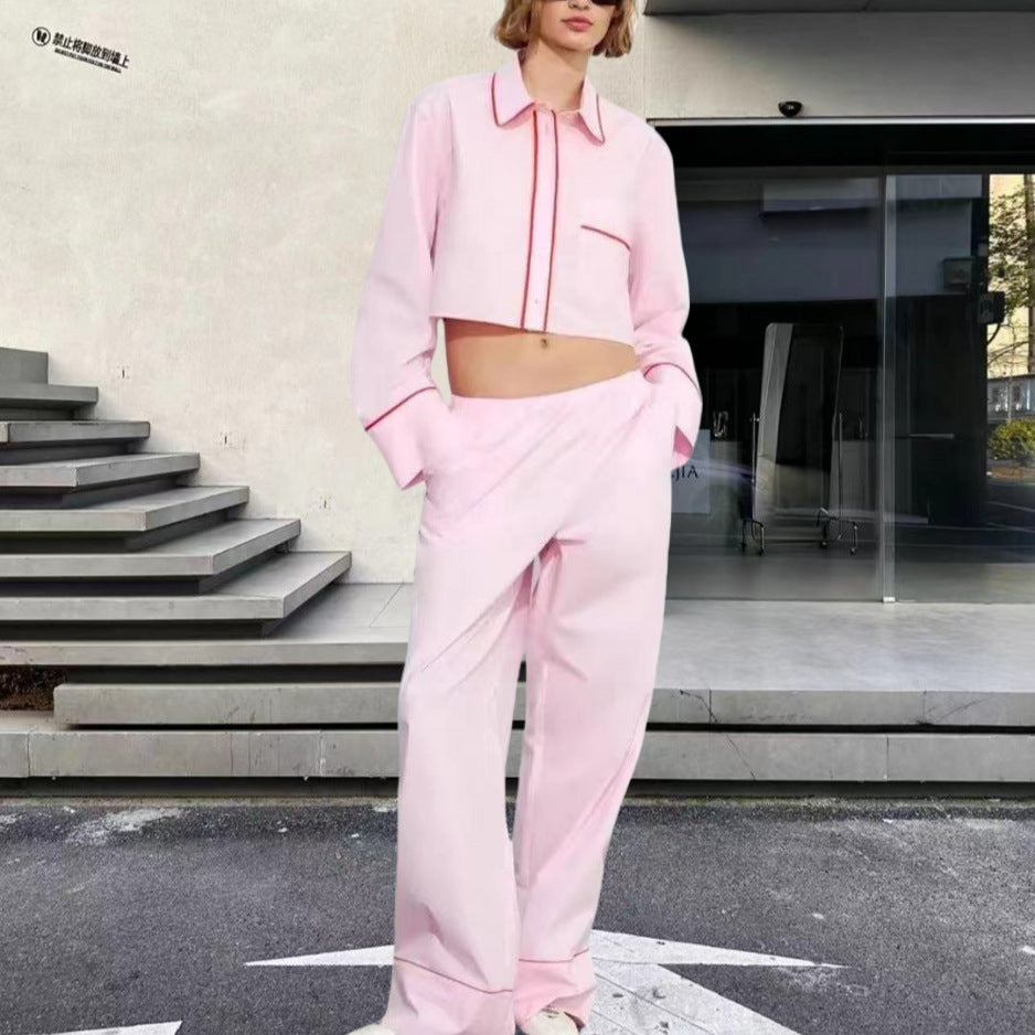 Fashionable women's two-piece set with crop top and wide leg pants Chic and Style