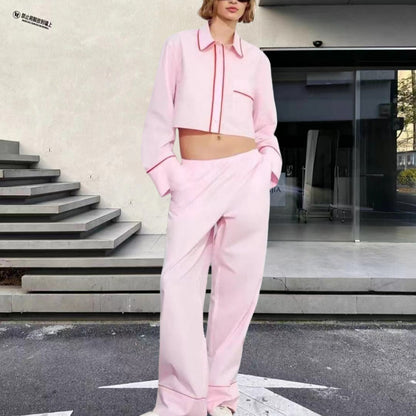 Fashionable women's two-piece set with crop top and wide leg pants Chic and Style