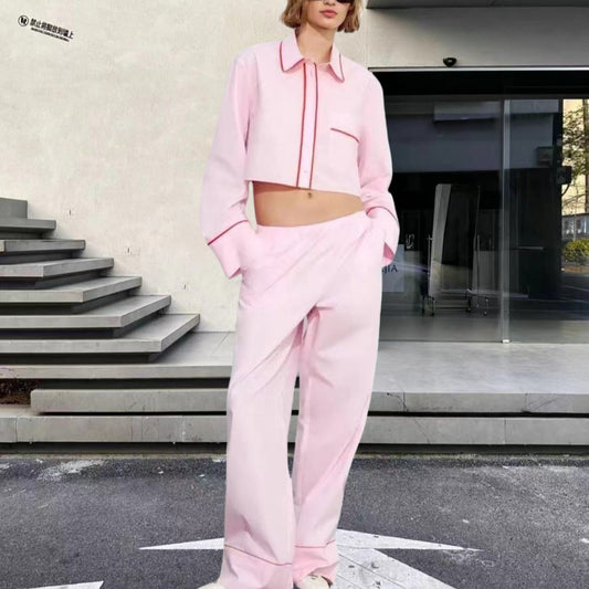 Fashionable women's two-piece set with crop top and wide leg pants Chic and Style